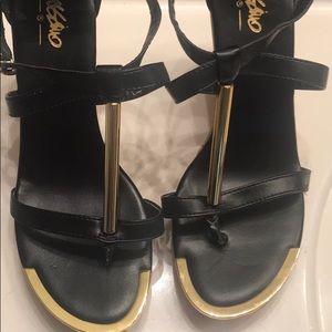 Black & Gold platform sandals